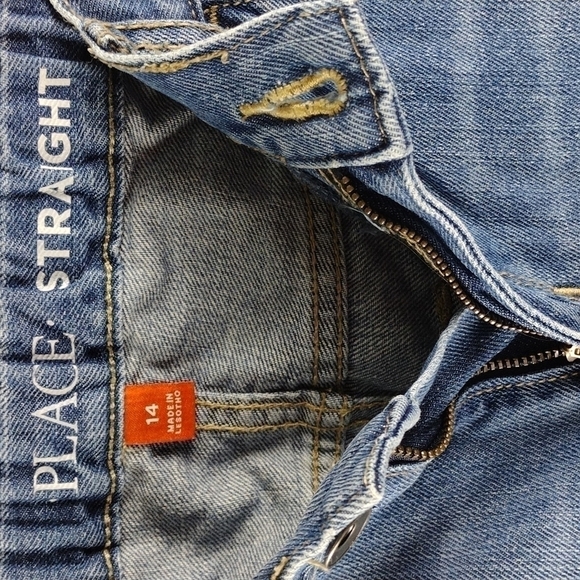 Children's Place Blue Medium Wash Five Pocket Straight Leg Adjustable Waist Jean - Picture 5 of 13